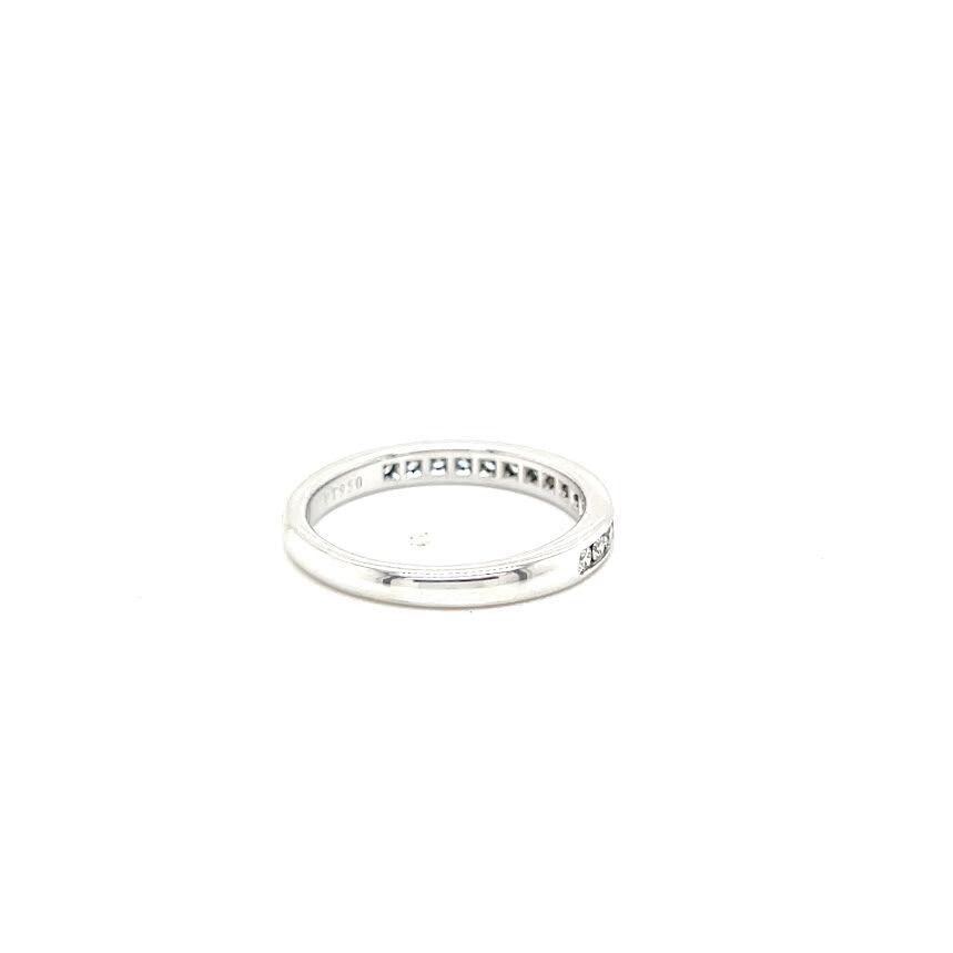 TIFFANY & CO. SETTING WEDDING BAND CHANNEL SET DIAMOND RING 2.5mm PLATINUM BAND — view 4