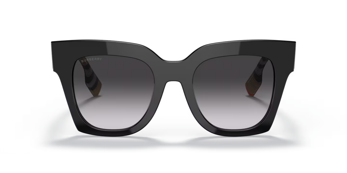 Burberry BE4364 KITTY Square Sunglasses BLACK FRAME GREY GRADIENT LENS 145MM (view 2)
