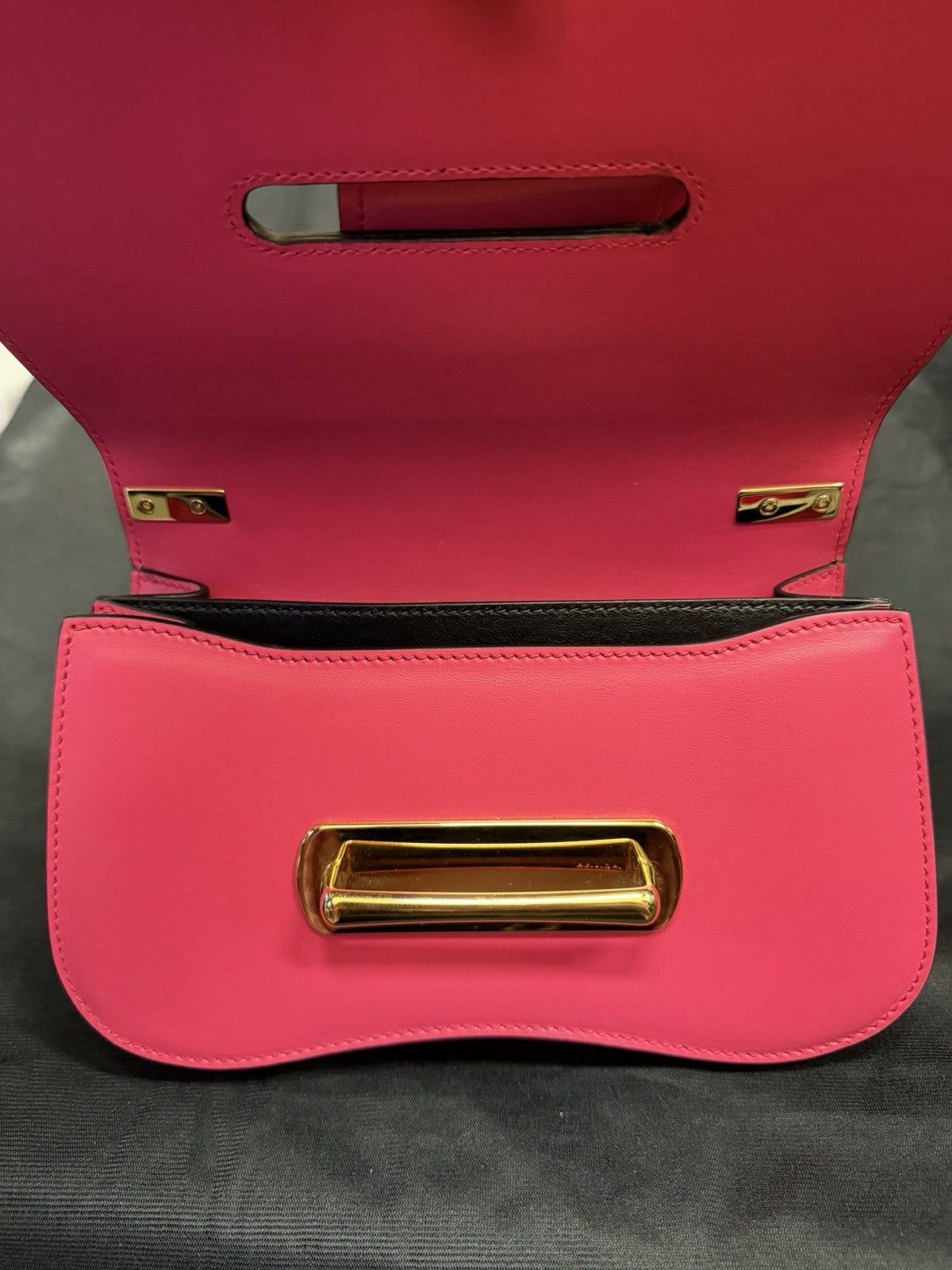 Prada Sidonie Calfskin Handbag Pink and Gold Chain Strap — view 7