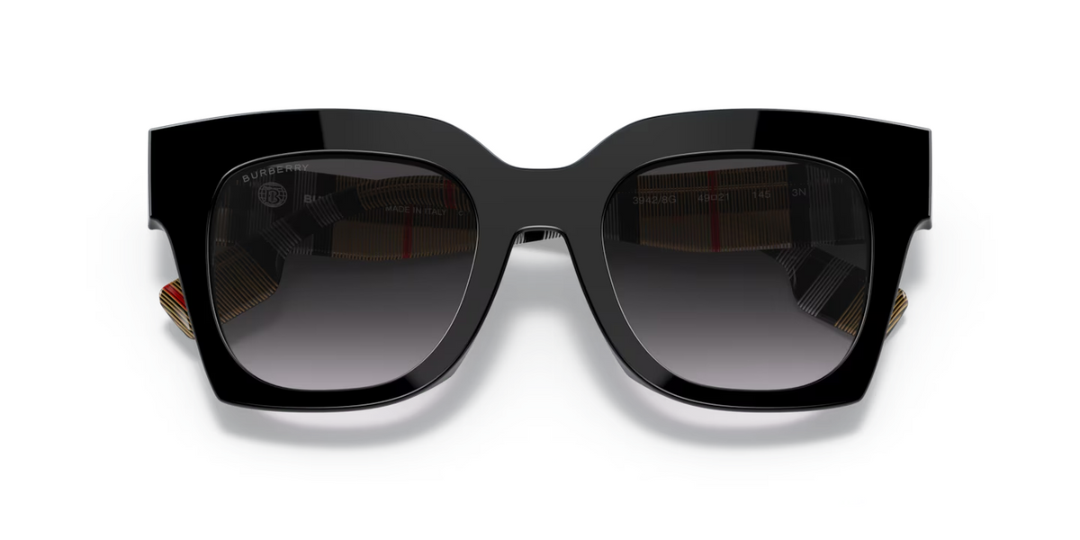 Burberry BE4364 KITTY Square Sunglasses BLACK FRAME GREY GRADIENT LENS 145MM (view 5)