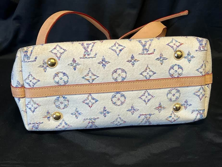 LOUIS VUITTON MONOGRAM JAQUARD CARRYALL PM SHOULDER BAG, POUCH & MIRROR NAME TAG — view 5