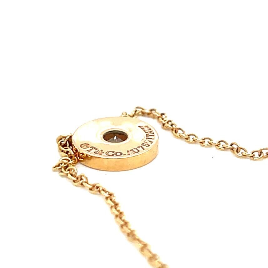 Tiffany & CO Diamond Circle Pendant 16" Necklace 18K Rose Gold with Box (view 7)