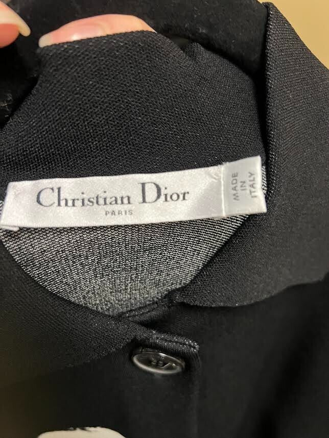 Dior Short-Sleeve Jacket Black Technical Knit w White Miss Dior Graffiti Motif2