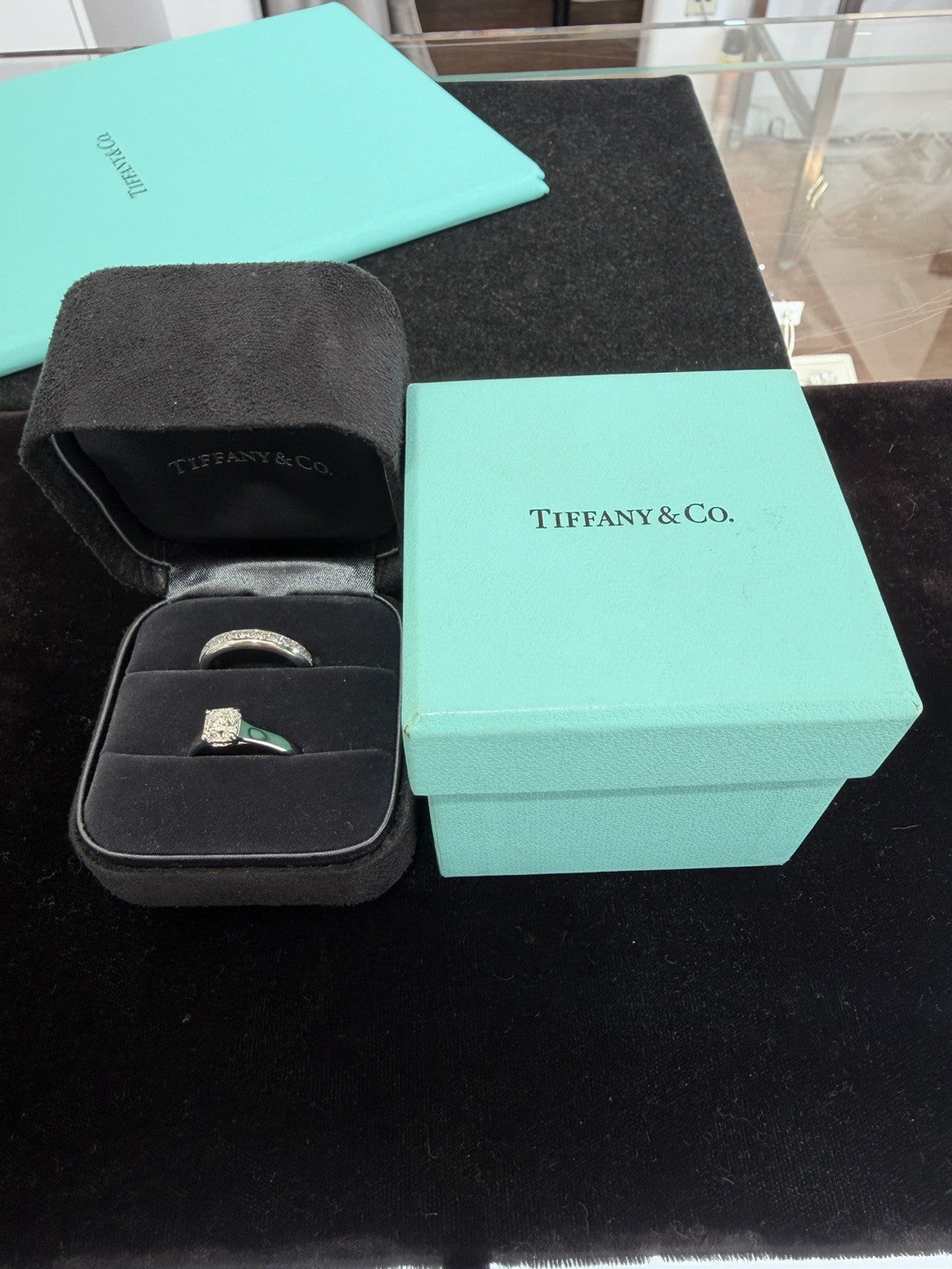 Tiffany & Co. Lucida Ring Set PT950 1.06ct Solitare & Channel Set Band Size 7.5 (view 12)