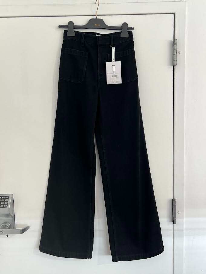CHRISTIAN DIOR FLARED DENIM PANTS BLACK SIZE 34 (US 0) 512P04A3039 9000 NOIR1