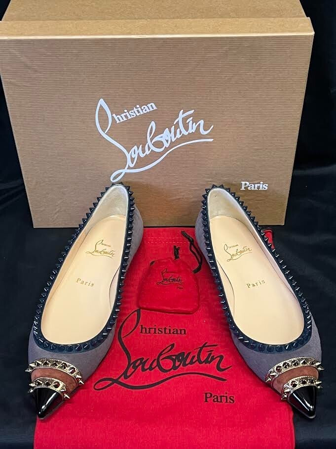 Christian Louboutin Calf Hair Spiked Malabar Hill Flat Size 38 (us 8) (view 15)
