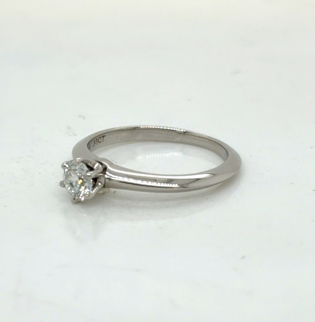 Tiffany & Co. 0.33ct Round Brilliant Diamond Solitaire Engagement Ring Size 4.5 (view 11)