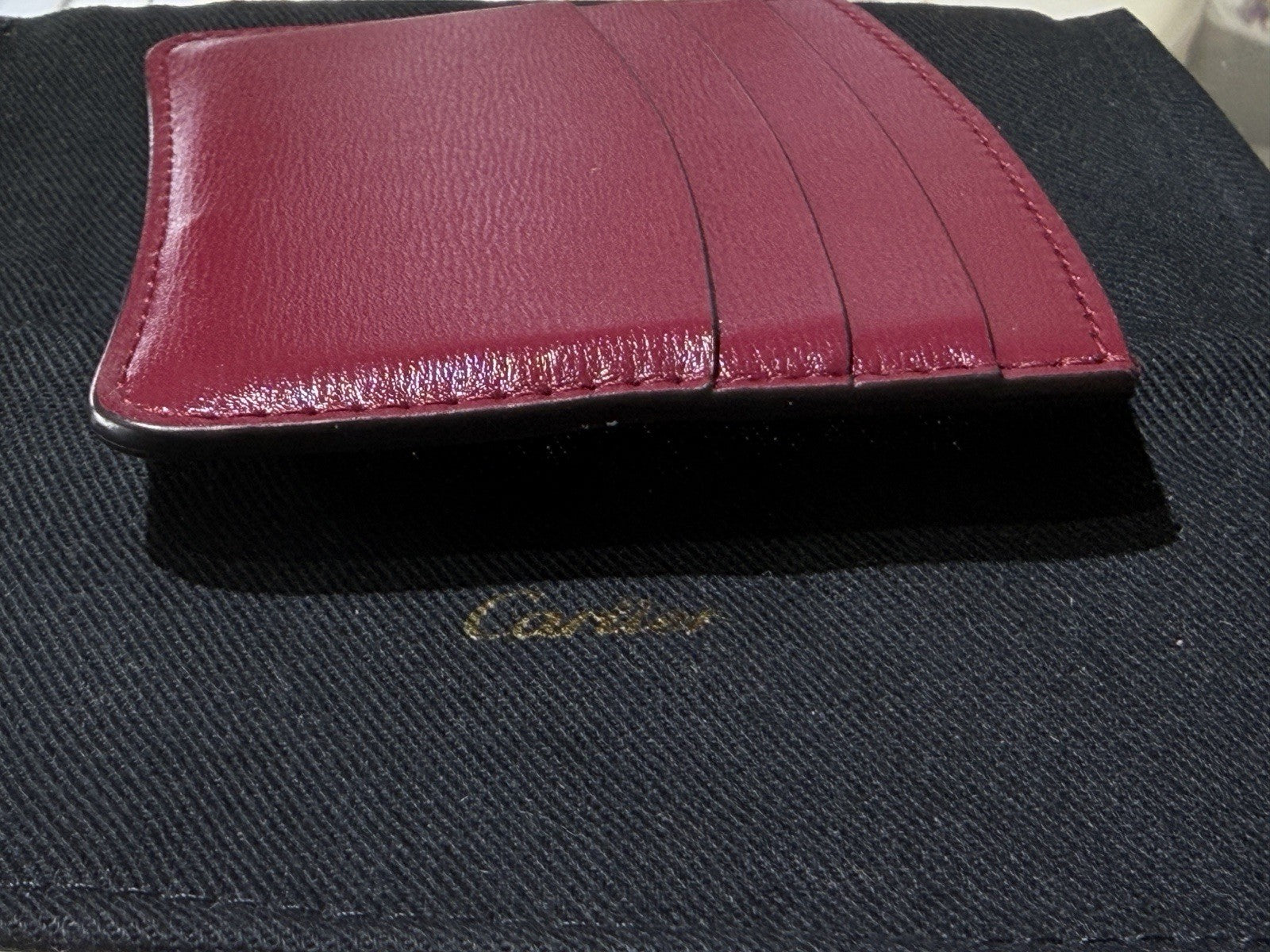 Cartier Panthere de Cartier Card Holder Red Wine Gold C Logo4