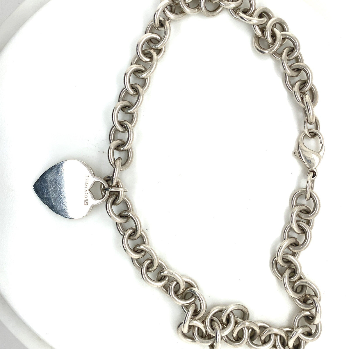 Tiffany & Co Heart necklace links design , silver 925 , 16 inch. (view 2)
