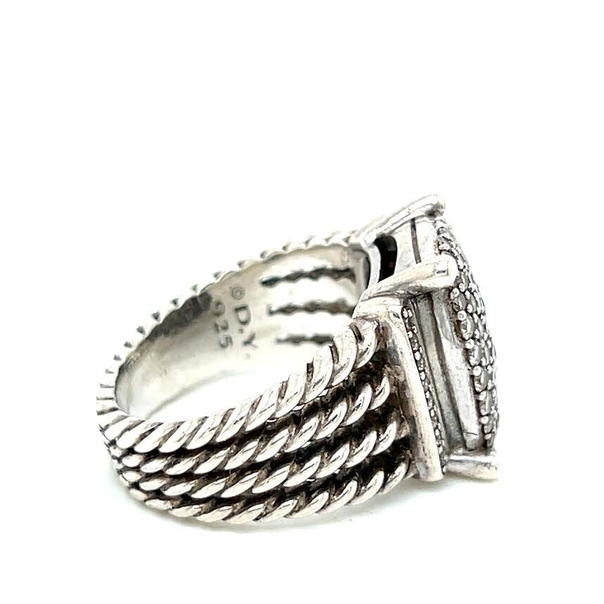 DAVID YURMAN WHEATON DIAMOND RING STERLING SILVER SIZE 7.75 — view 3