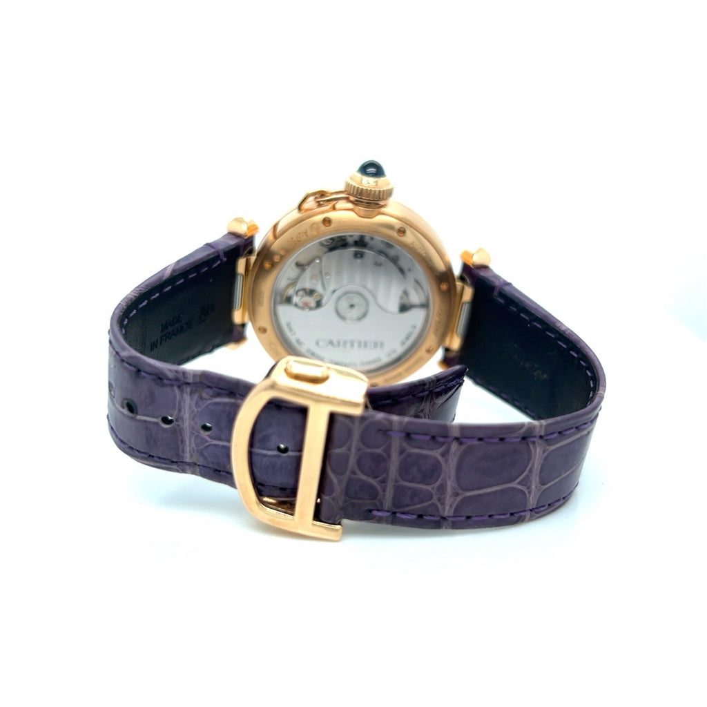 CARTIER PASHA 35MM 18K ROSE GOLD DIAMOND BEZEL WJPA0012 EXTRA STRAPS, BOX — view 7