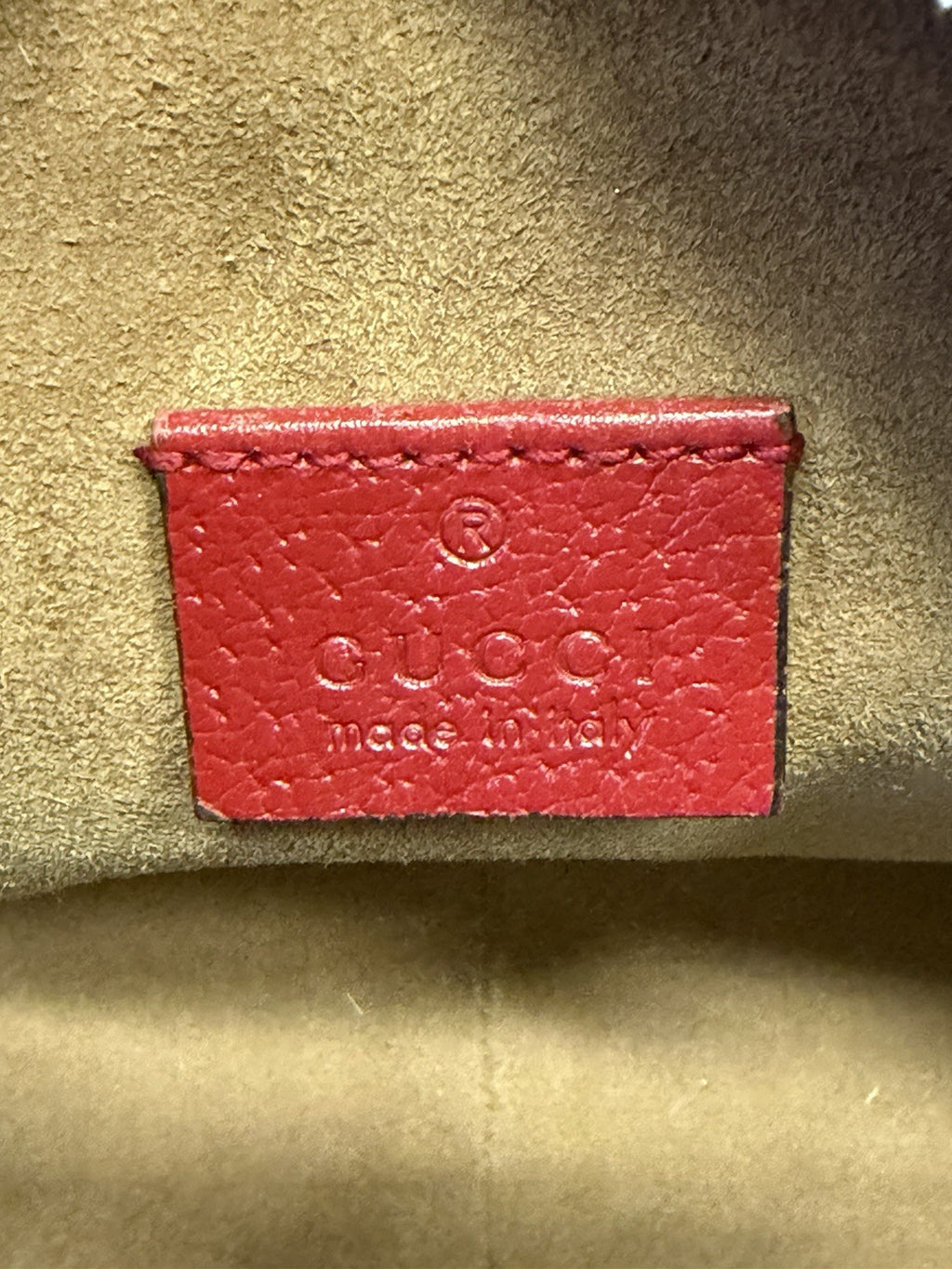 Gucci GG Supreme Tian Coated Canvas Crossbody Red Trim, Bird/Floral Pattern (view 11)