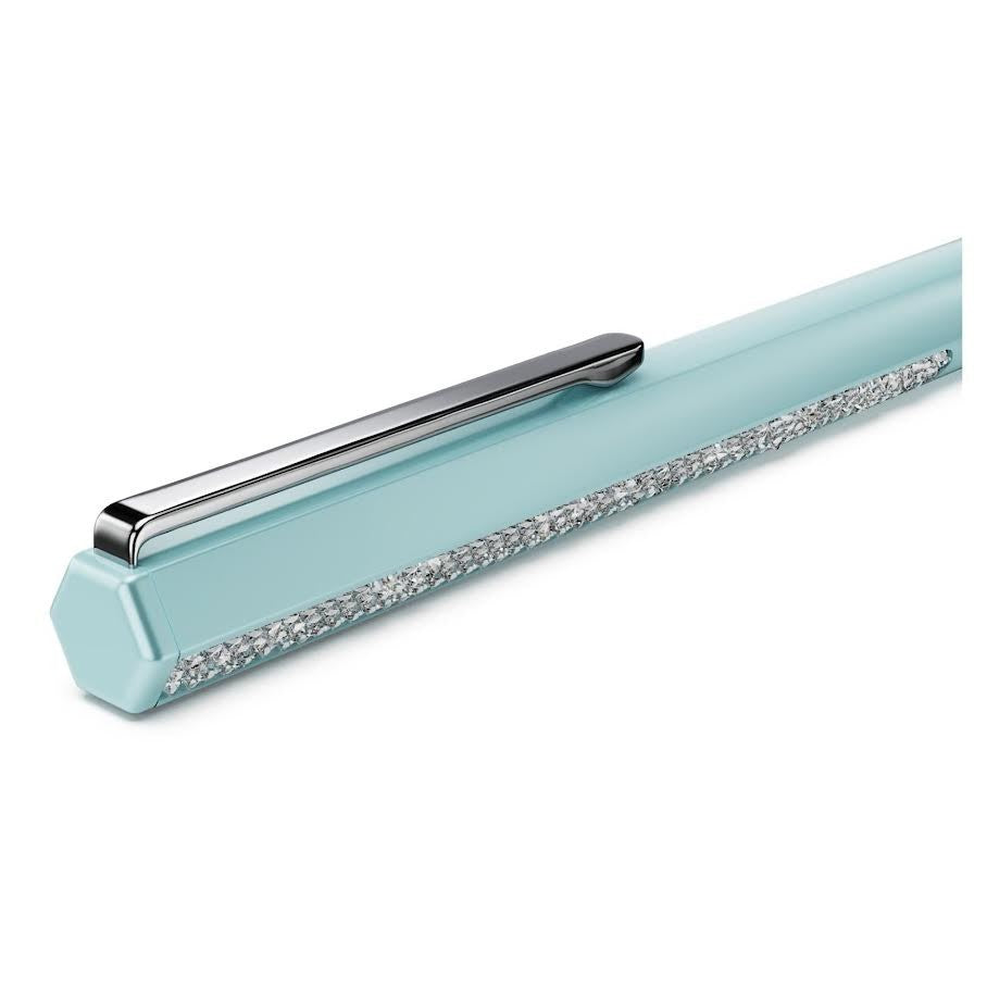 Swarovski Crystal Shimmer Ballpoint Pen, Blue Lacquered, Chrome Plated 5678190 (view 3)