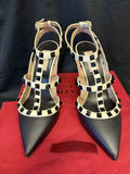 Valentino Garavani Rockstud Pumps Black/White Studded Heel Size 36 (US 6) (view 1)