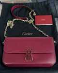 Cartier Mini Bag, C de Cartier Cherry Red Calfskin Gold Hardware Chain Strap (view 1)