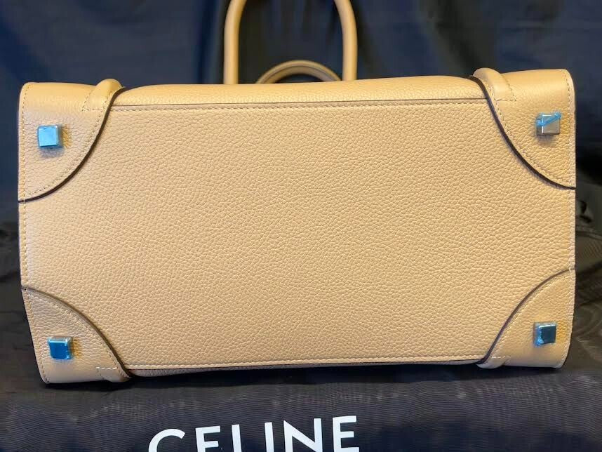CELINE LUGGAGE PHANTOM LEATHER HANDBAG DOUBLE HANDLE TOTE TAUPE — view 8