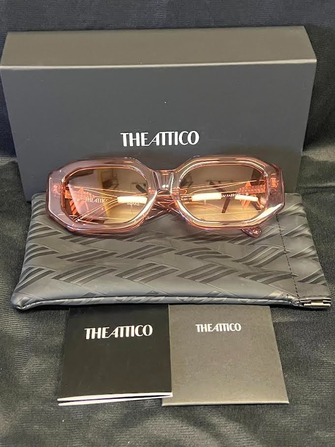 The Attico x Linda Farrow Blake Sunglasses Peach ATTICO45C6SUN 56-19-140mm (view 5)