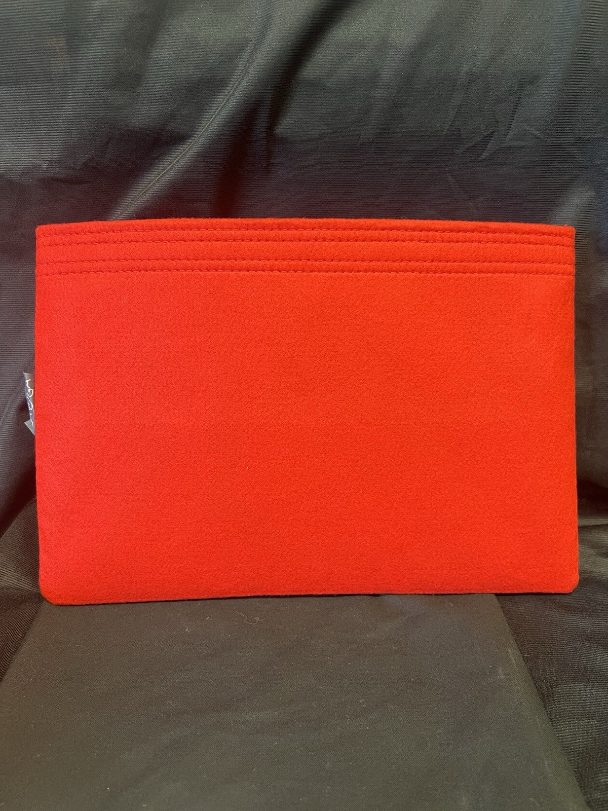 Chanel Large Clutch Pouch Red Leather with Organizer Insert and Dust Bag (view 9)