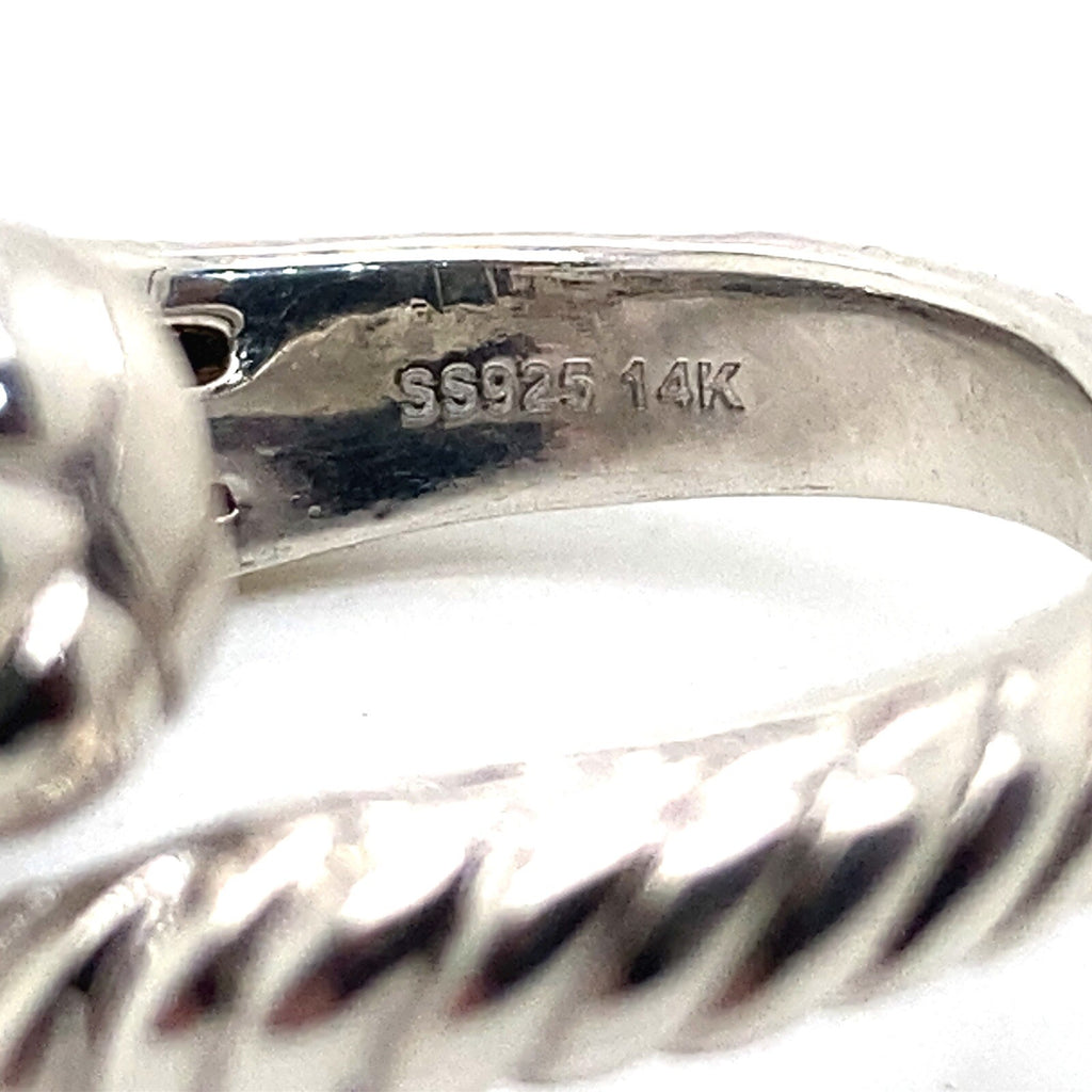 Effy Sterling SIlver 14k Rose Gold Diamond Tsavorite Panther Ring Size 7.5 — view 6