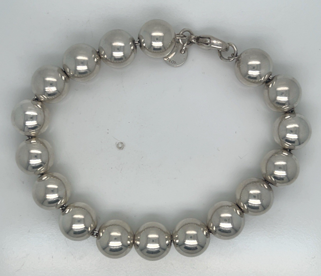 TIFFANY & CO. BRACELET HARDWEAR BALL BEAD SMALL/ 7 in STERLING SILVER 10mm — Certified Authentic | San Diego Jewelry Buyers