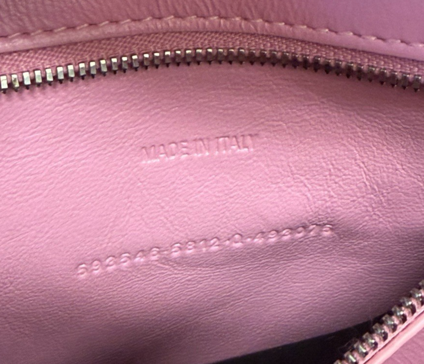 Balenciaga Hourglass Small Handbag BB Monogram Denim Pink Removable Strap (view 10)
