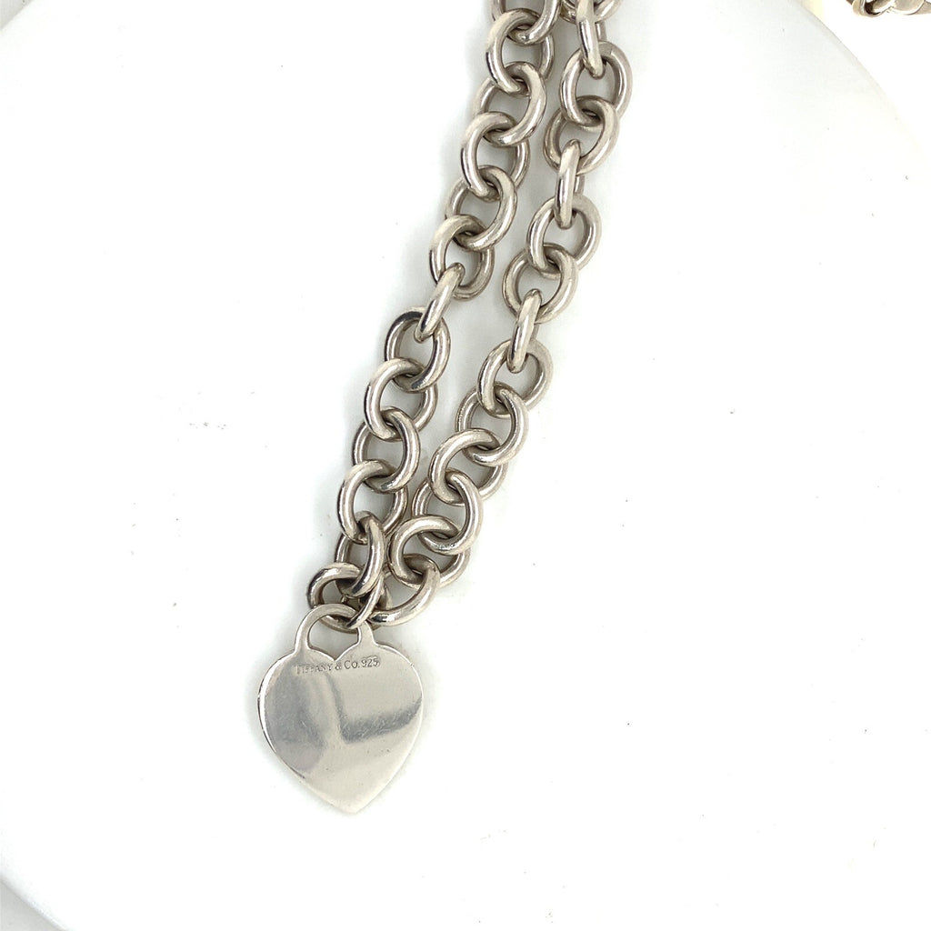 Tiffany & Co Heart necklace links design , silver 925 , 16 inch. (view 1)