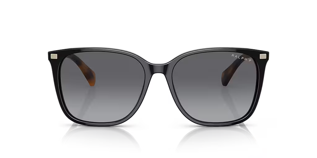 RALPH LAUREN SUNGLASSES VVCV RA5293 SHINY BLACK POLARIZED GRADIENT BROWN 145mm — view 2