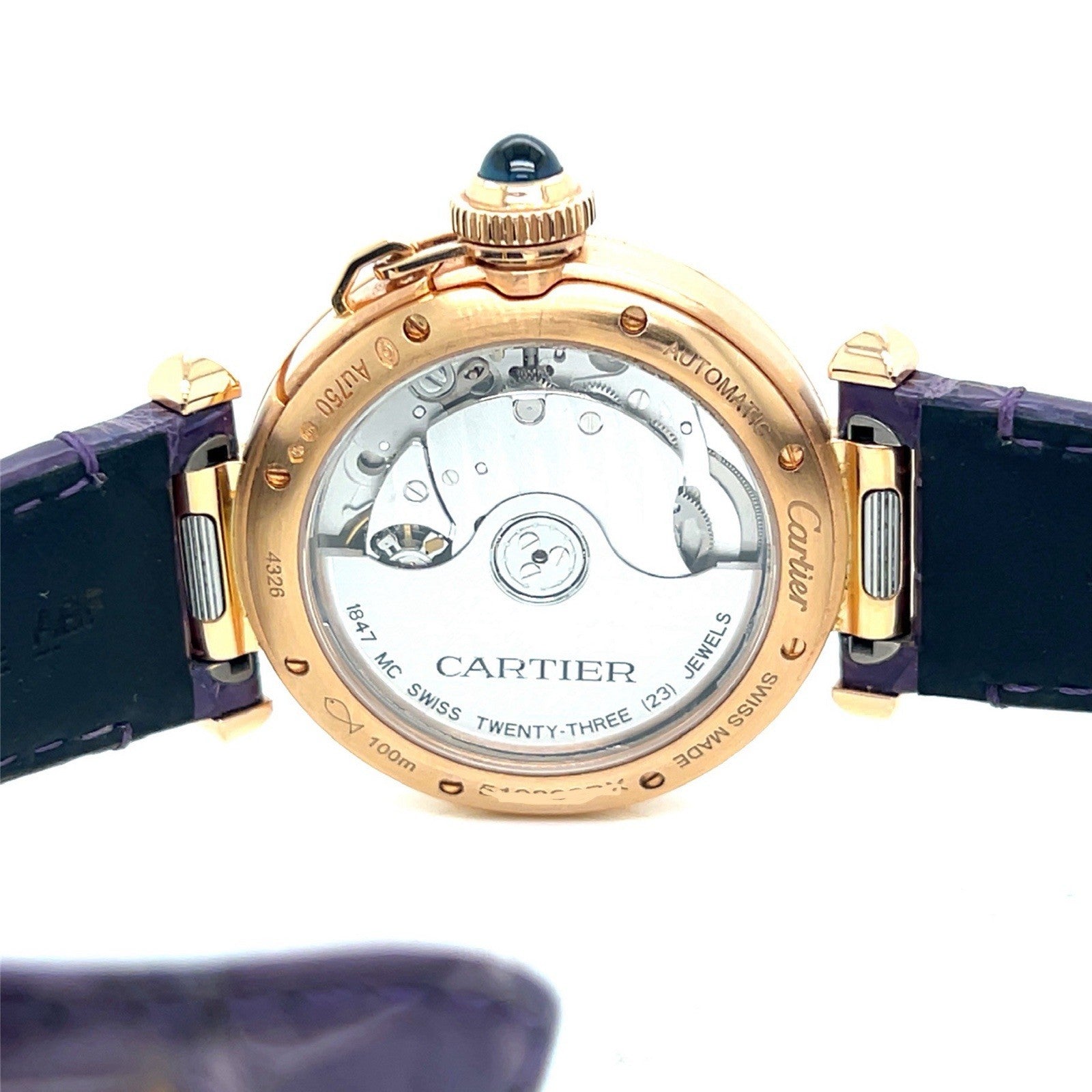 CARTIER PASHA 35MM 18K ROSE GOLD DIAMOND BEZEL WJPA0012 EXTRA STRAPS, BOX — view 11