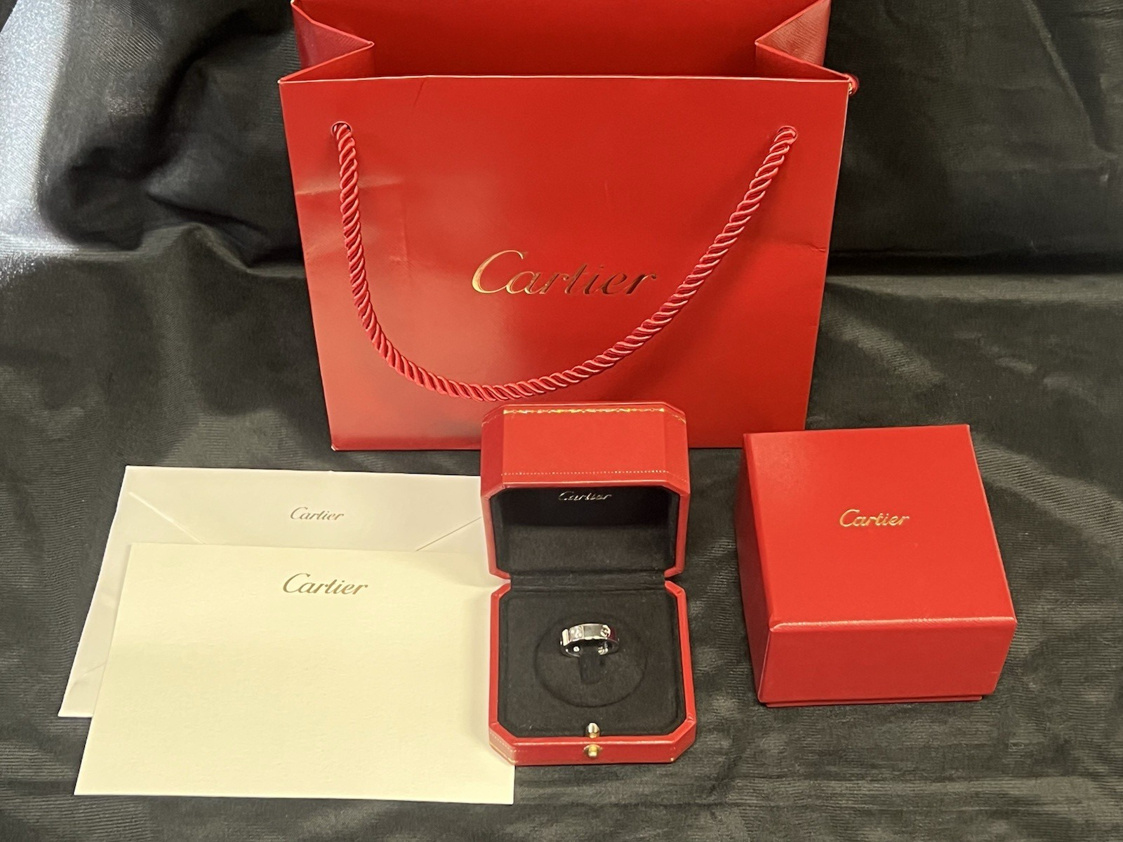 Cartier Love Ring Classic 5.5mm 3 Diamonds 0.23tcw 18K White Gold Size 55 (7.5) — view 12