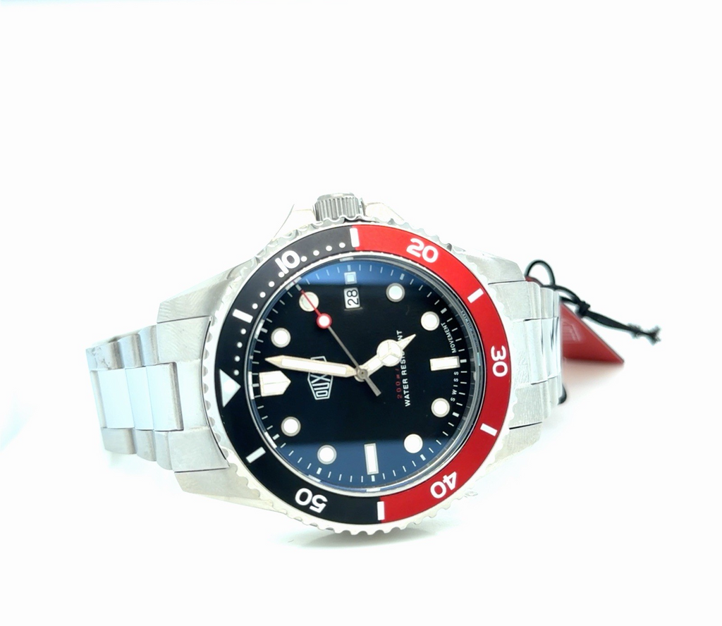 Duxot Altum 42 mm Swiss Quartz Watch Black & Red "Coke" Bezel DX-2025-55 (view 10)