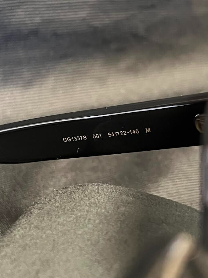 GUCCI SQUARE SUNGLASSES GG1337S-001 SHINY BLACK GREY GRADIENT 140mm — view 5