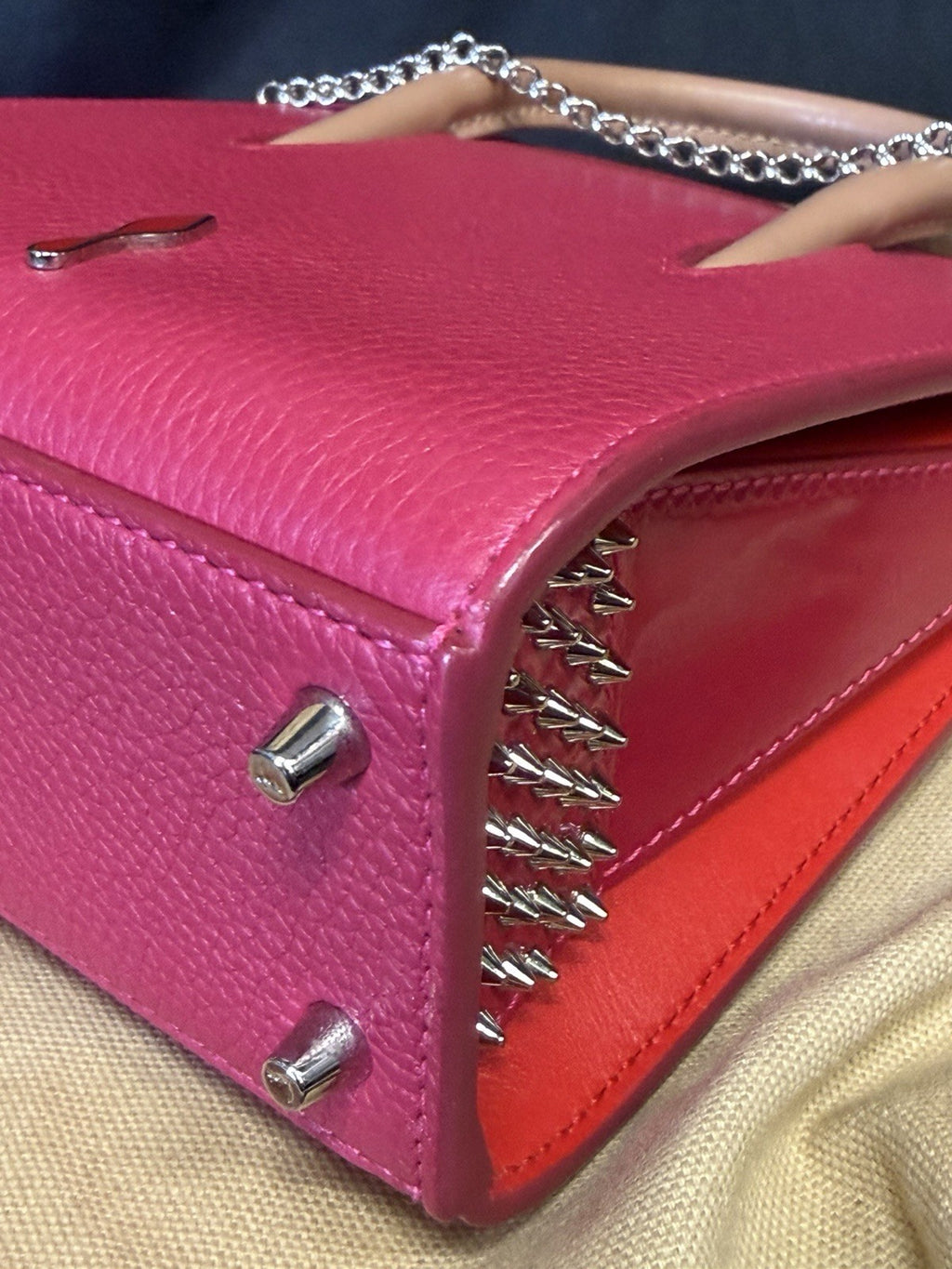 Christian Louboutin Nano Paloma Bag Pink Removable Chain Strap (view 7)
