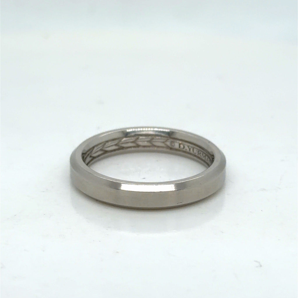 David Yurman Beveled Band Ring 18k White Gold AU 750 4 mm Size 8 — view 7
