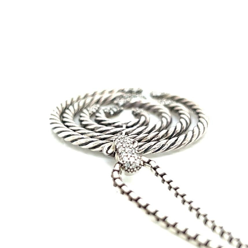 DAVID YURMAN WILLOW PENDANT NECKLACE STERLING SILVER 18" CHAIN W JEWELRY BAG — view 5