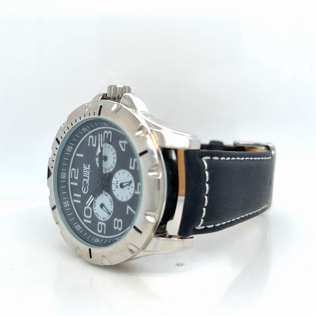 Equipe Turbo 44mm Black Leather Strap Men's Watch EQUT102 (view 8)