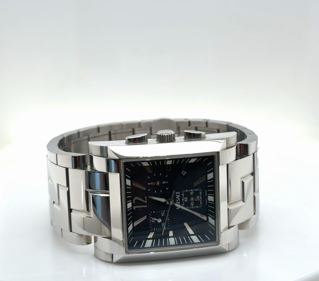 Versace Watch FLC99 Quartz Swiss Chronograph Stainless Steel Bracelet Black Dial — view 3