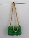 Bottega Veneta Padded Chain Cassette Bag Green Lambskin Gold Chain Strap — Certified Authentic | San Diego Jewelry Buyers