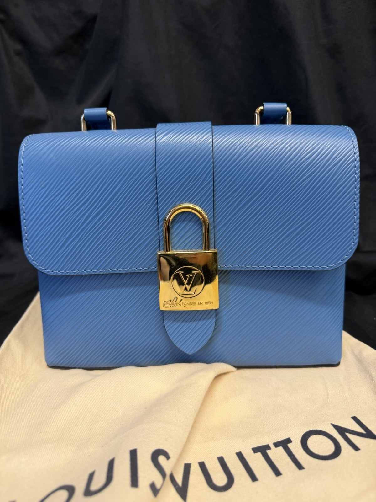 Louis Vuitton Locky BB Epi Leather Blue Top Handle Bag & Removable Strap (view 2)