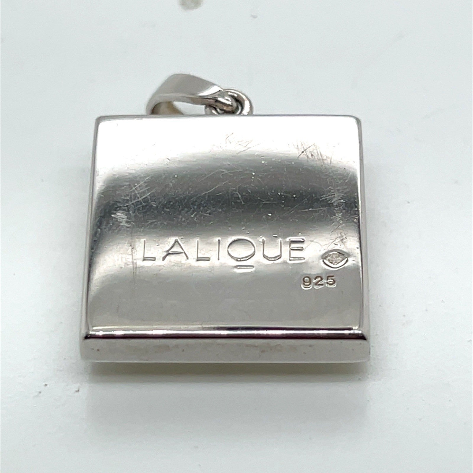 LALIQUE ARETHUSE PENDANT CLEAR CRYSTAL STERLING SILVER 925 MASQUE DE FEMME FACE — view 3