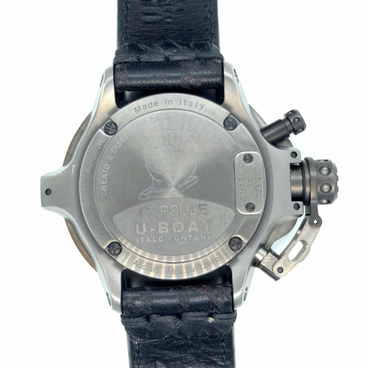 U-Boat Capsule 50mm Automatic PVD BK BL UB8806 Black Dial, Steel, Leather (view 8)