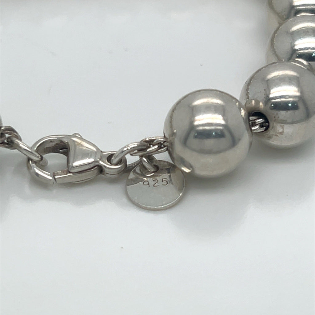 TIFFANY & CO. BRACELET HARDWEAR BALL BEAD SMALL/ 7 in STERLING SILVER 10mm — view 10
