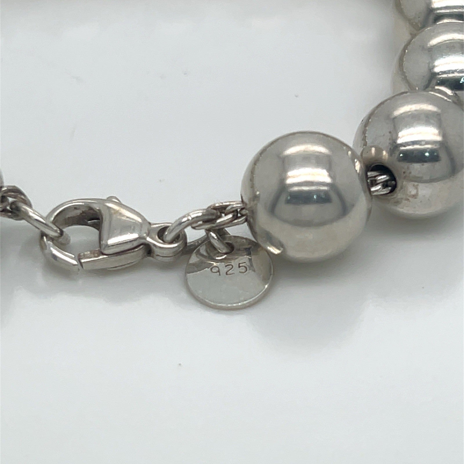 TIFFANY & CO. BRACELET HARDWEAR BALL BEAD SMALL/ 7 in STERLING SILVER 10mm — view 10