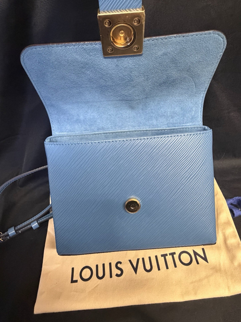 Louis Vuitton Locky BB Epi Leather Blue Top Handle Bag & Removable Strap (view 8)
