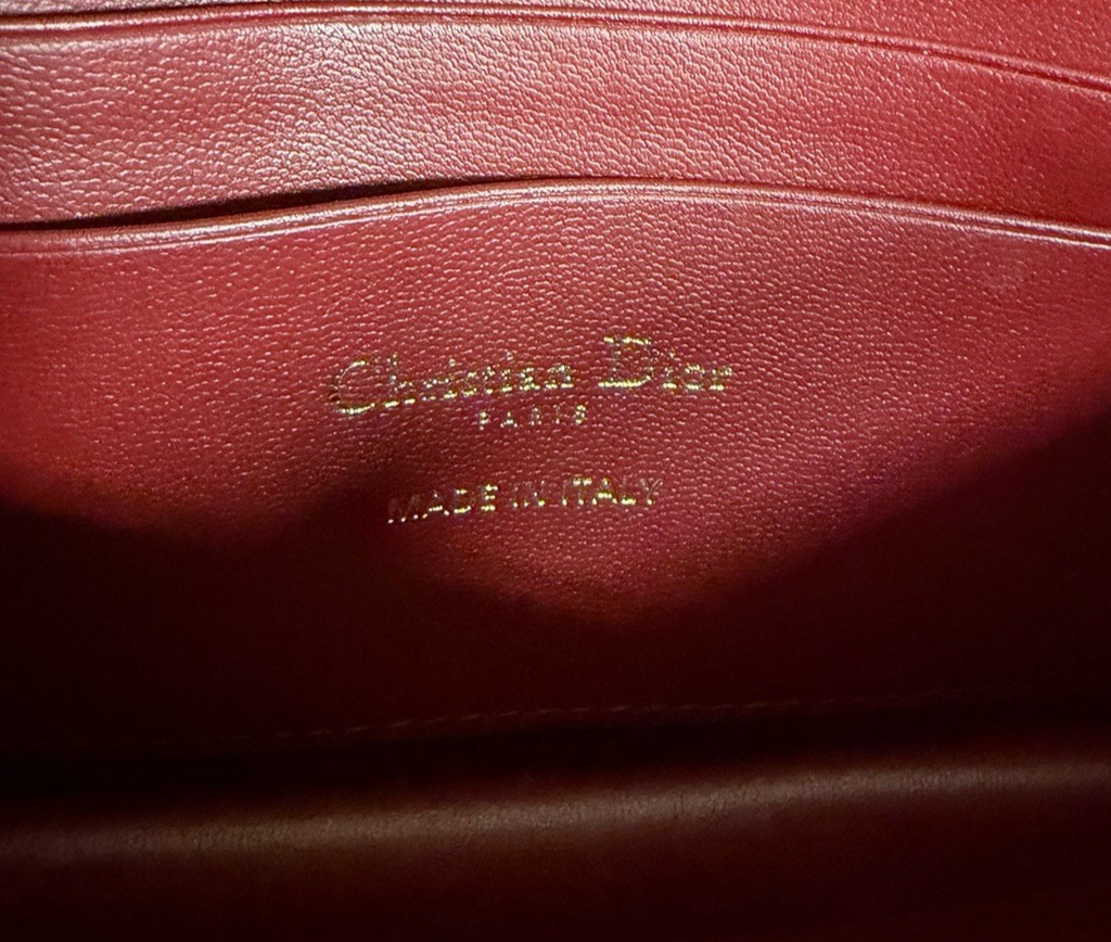 Christian Dior My Dior Mini Bag Cherry Red Patent Cannage Calfskin, Chain Strap — view 7