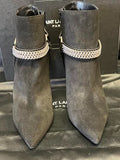 Saint Laurent Paris 110 Cbuck Boot Black Suede Harness Chain Size 38 (us 8) (view 1)