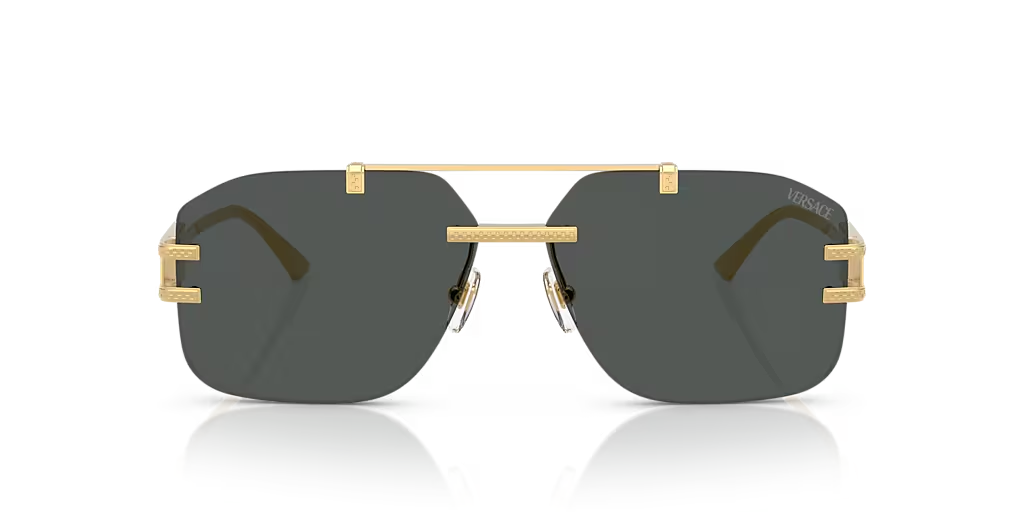 VERSACE SUNGLASSES VE2275 100287 GOLD FRAME DARK GREY LENS 140mm — view 2