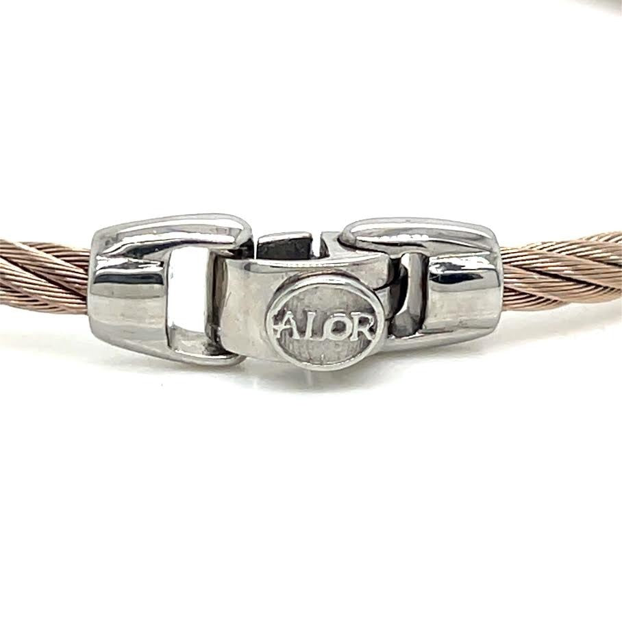 Alor Single Square Essential Stackable Bracelet 6 in Stainless Steel 14K Gold (view 7)