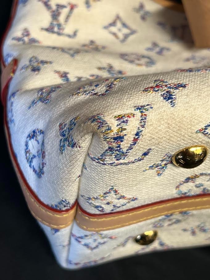 Louis Vuitton Monogram Jaquard Carryall PM Shoulder Bag, Pouch & Mirror Name Tag (view 21)