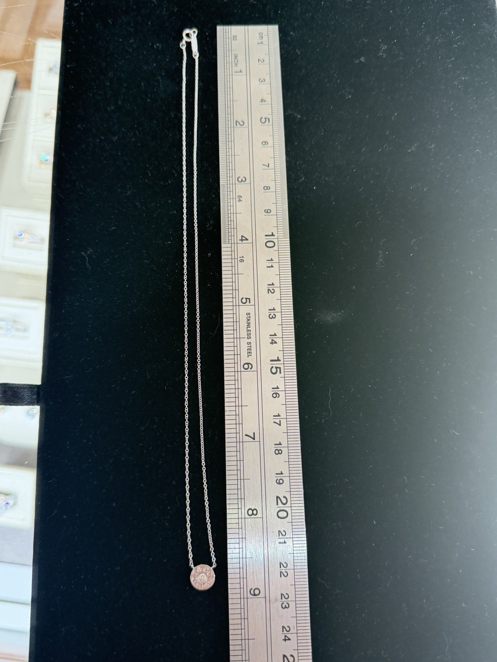 Tiffany & Co 18K WHITE GOLD necklace 1837 collection w/diamond 17in long & POUCH (view 4)