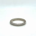 David Yurman Petite Pave Ring Sterling Silver 0.39ctwa Diamonds 3mm Size 6.75 — Certified Authentic | San Diego Jewelry Buyer